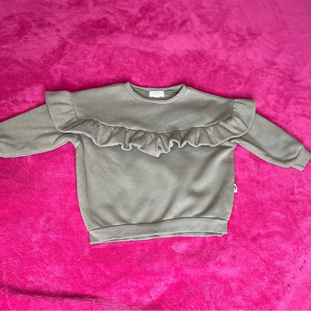 Kids Ruffle Sweatshirt - Light Green